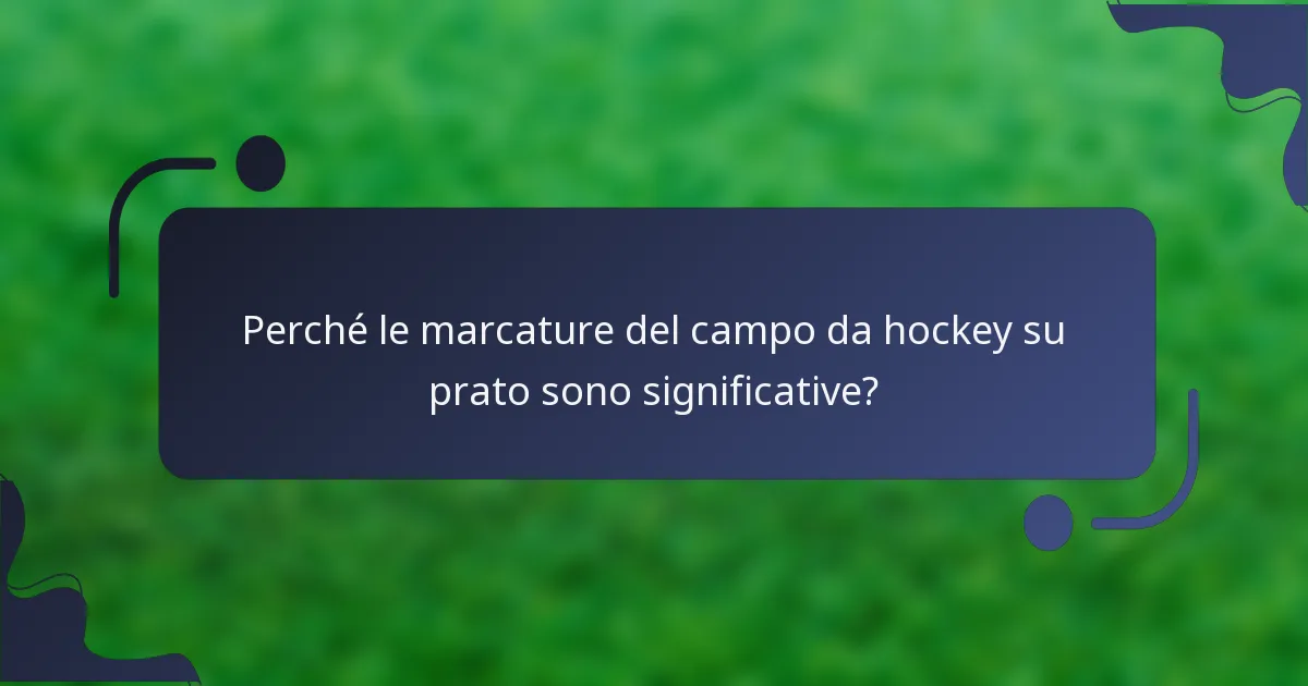 Perché le marcature del campo da hockey su prato sono significative?