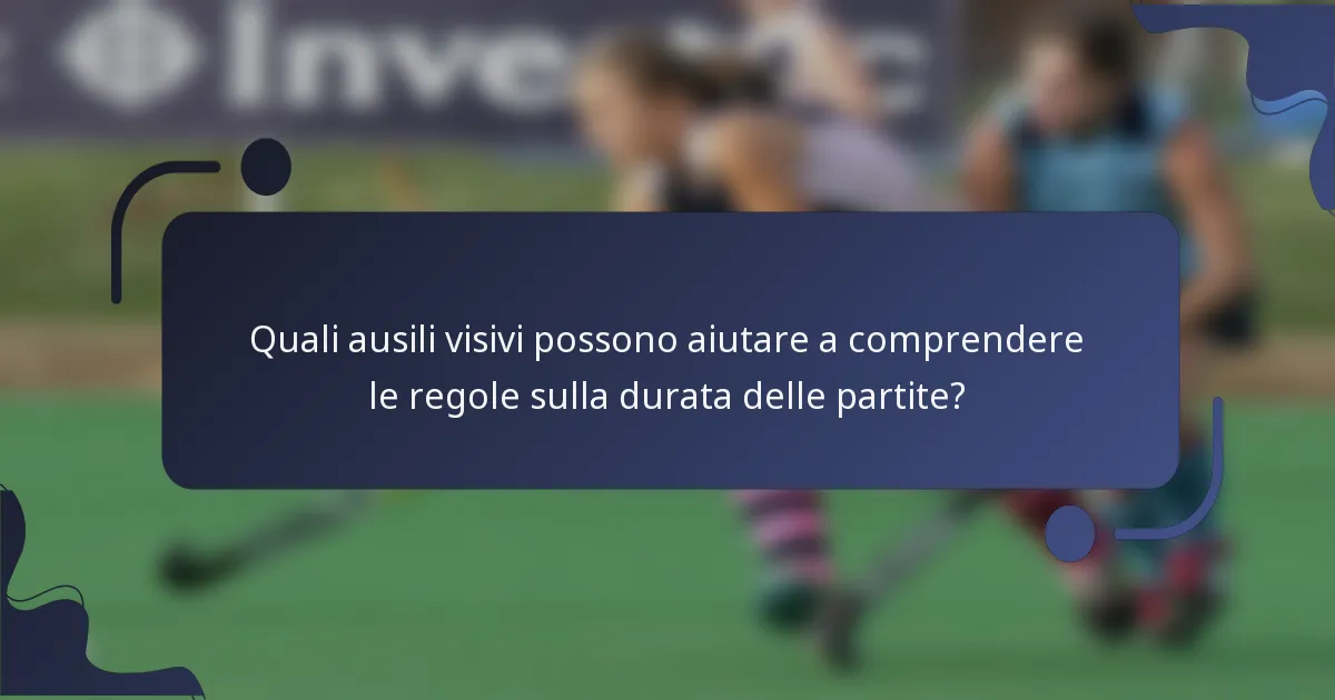 Quali ausili visivi possono aiutare a comprendere le regole sulla durata delle partite?
