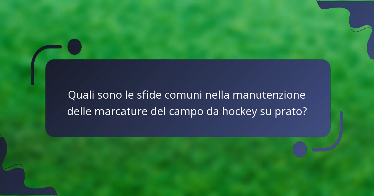 Quali sono le sfide comuni nella manutenzione delle marcature del campo da hockey su prato?